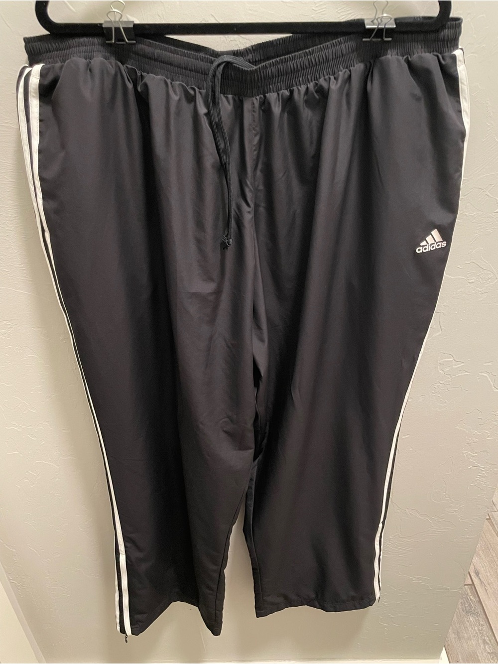 Women’s Adidas Black Track Pants with White Side Stripes